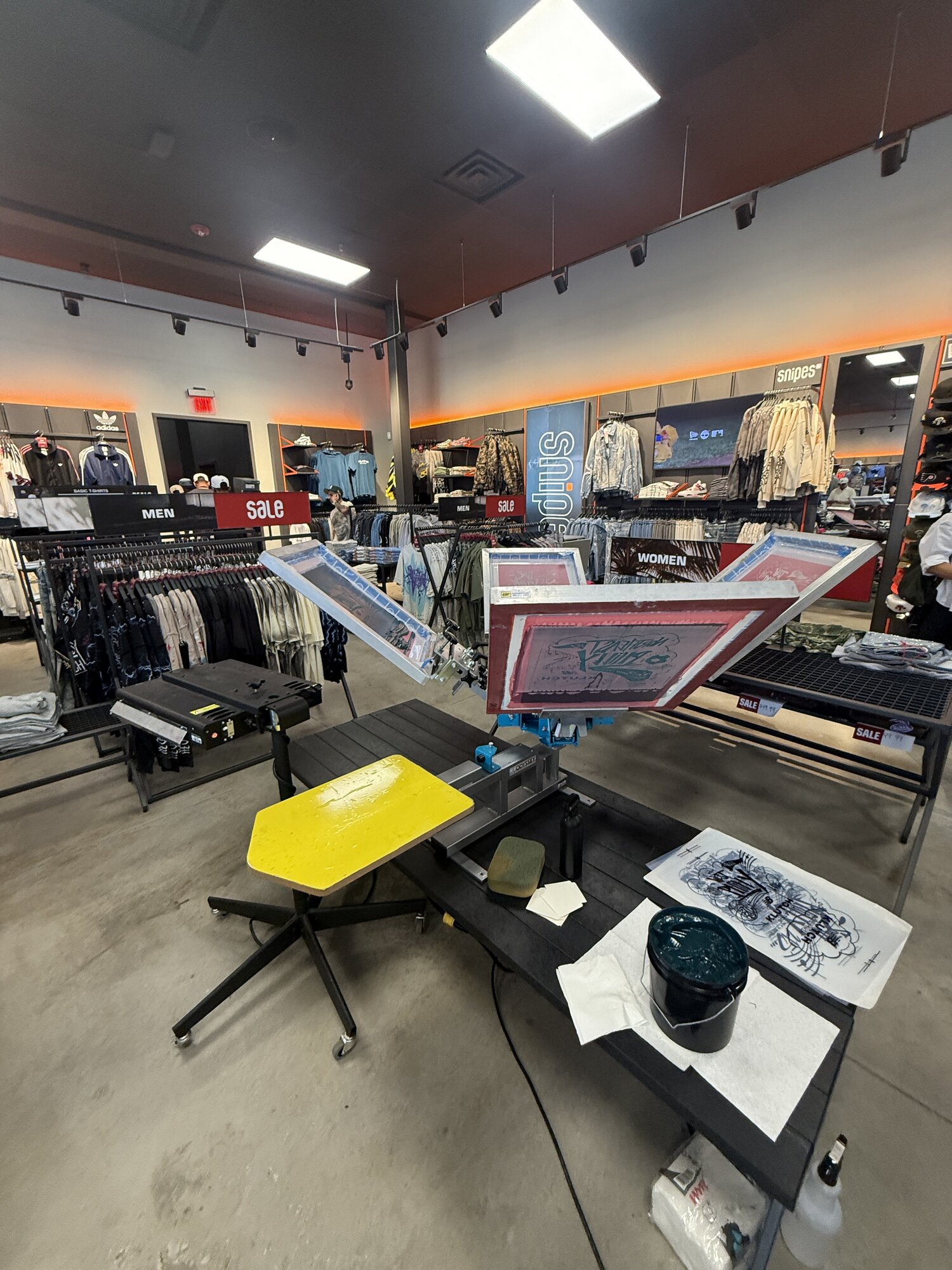 Live Screen Printing at a Philadelphia Store Event — live printing by Merch Troop