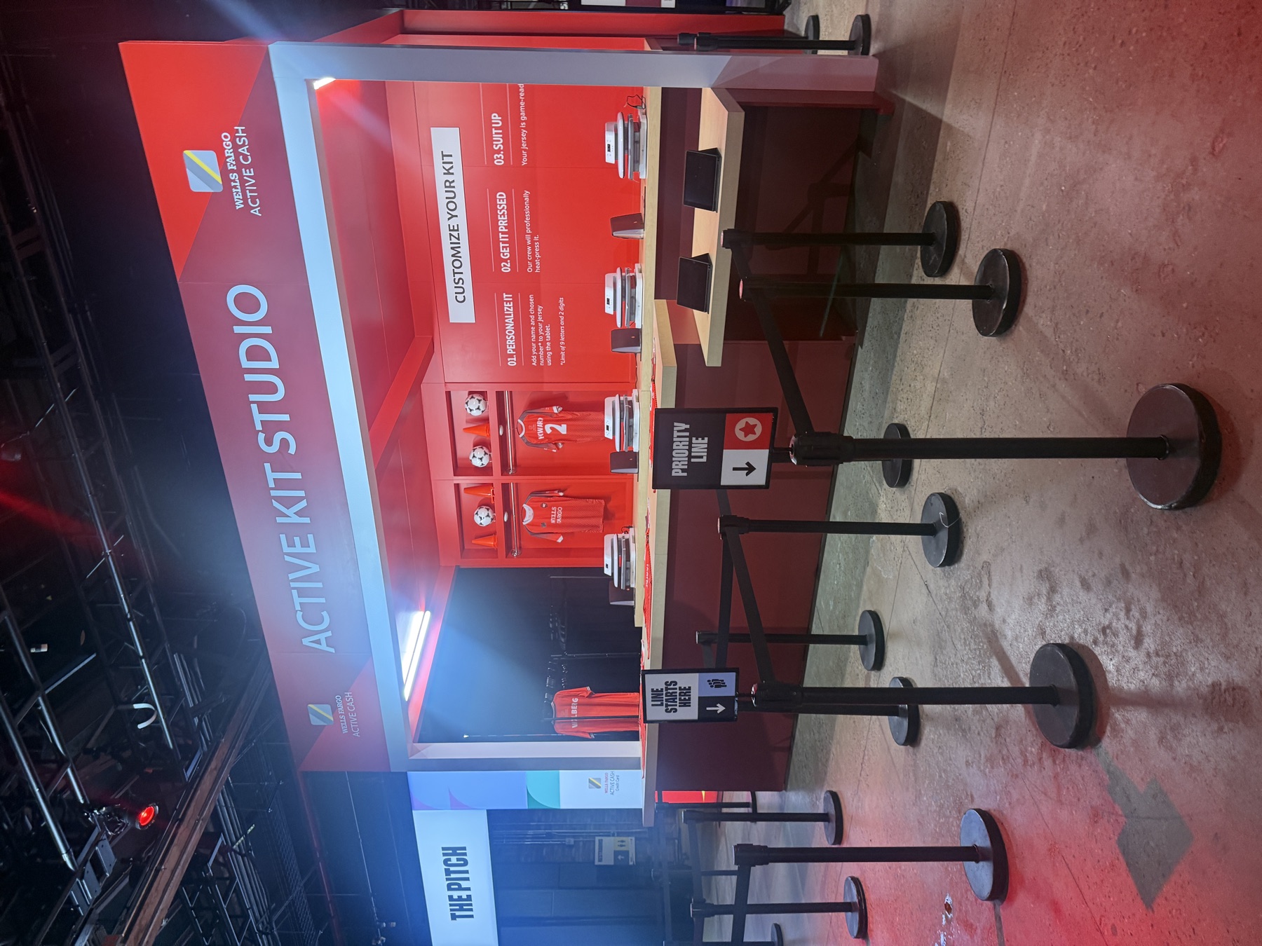 Wells Fargo Active Kit Studio with four jersey heat press stations in New York City